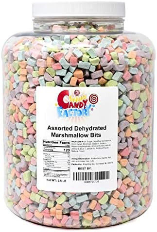 Sarah's Candy Factory Assorted Dehydrated Marshmallow Bits in Jar, 2.5lb | Amazon (US)