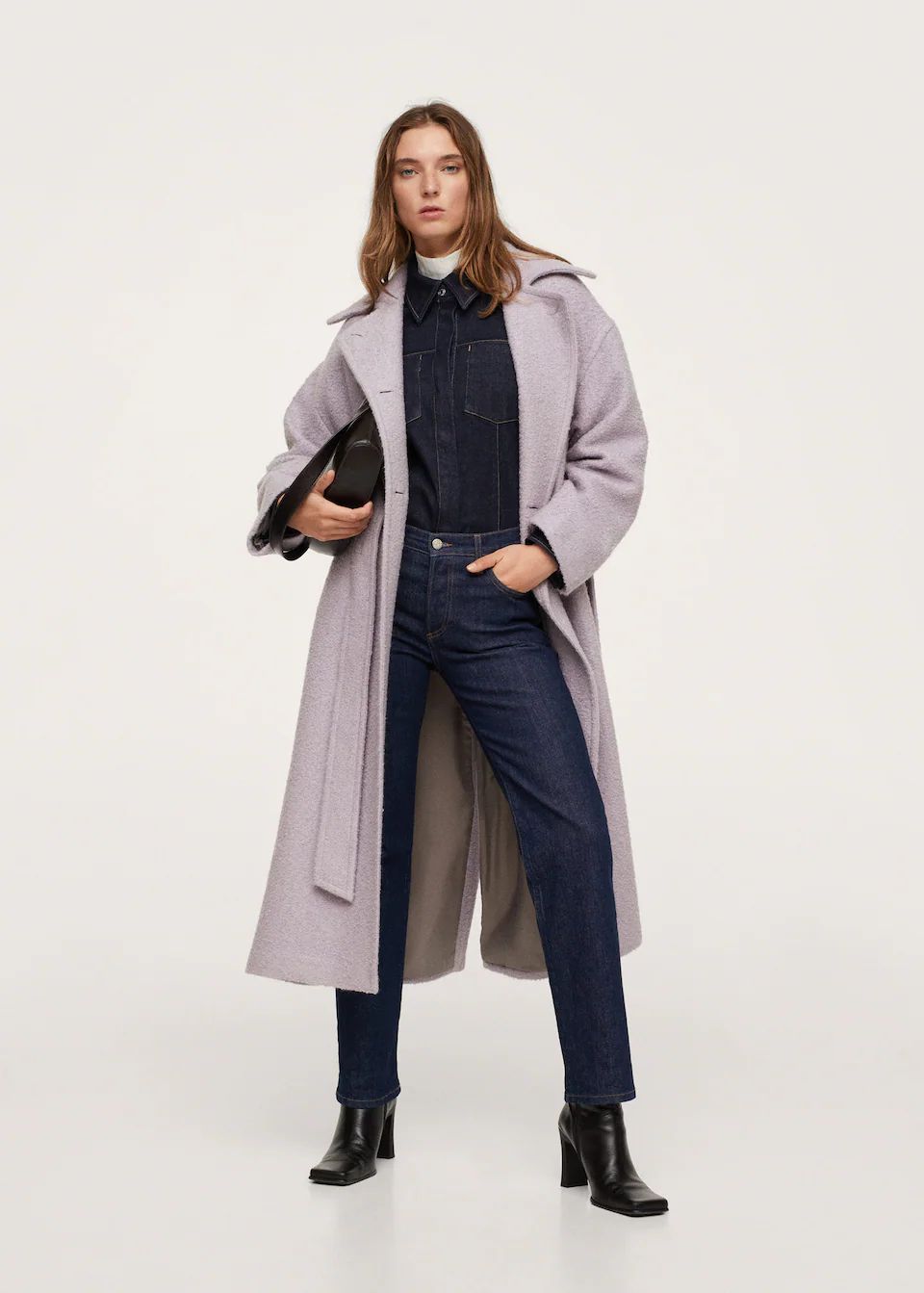 Woolen coat with belt | MANGO (US)