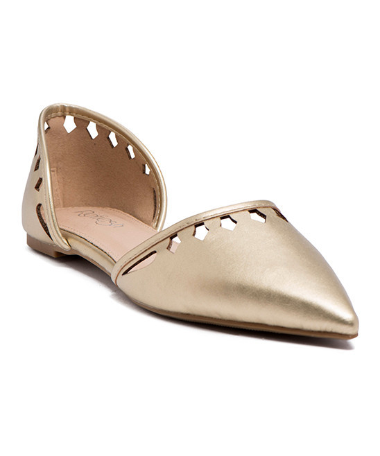 Refresh Women's Ballet Flats GOLD - Gold Cutout Hedy D'Orsay Flat - Women | Zulily