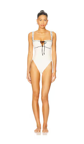 Anica One Piece in Ivory & Black | Revolve Clothing (Global)