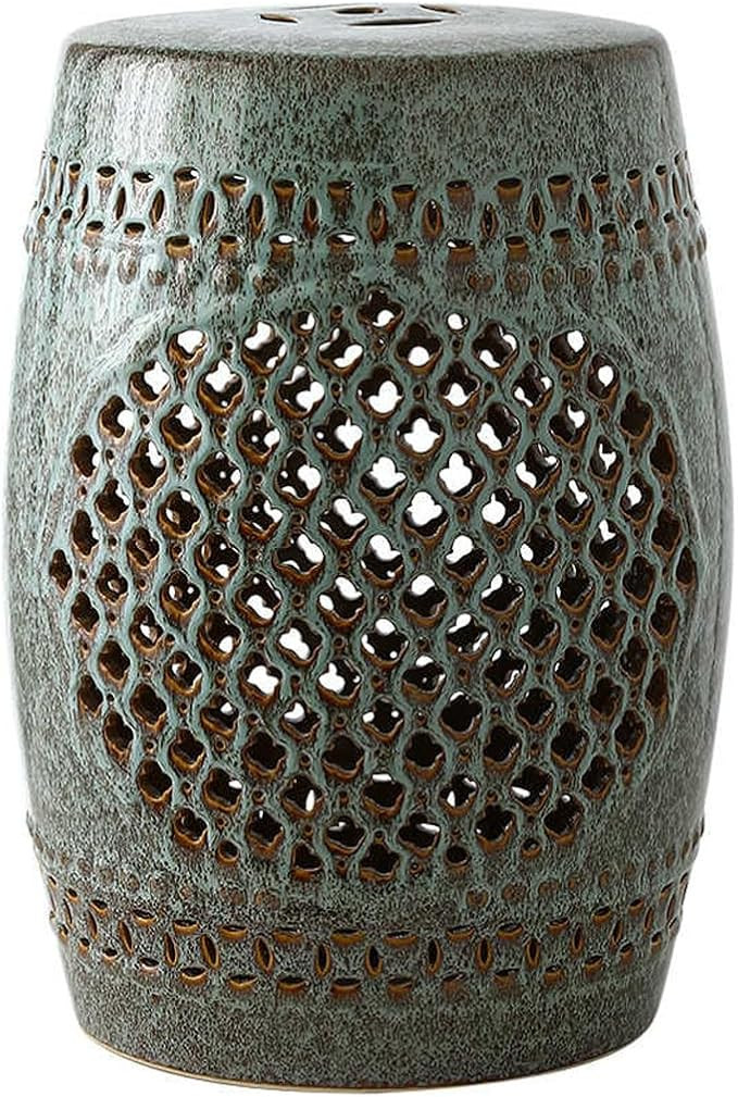 Decorative Garden Stool Ceramic, Chinese Ceramic Drum Stool for Living Room, Terrace, Garden (A) | Amazon (US)