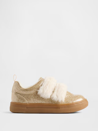 Toddler Vegan Fur Glitter Sneakers | Gap (US)