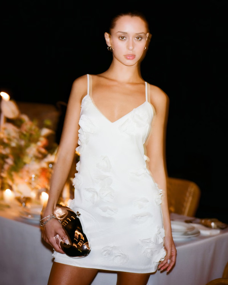 Applique Floral Mini Dress | Abercrombie & Fitch (US)