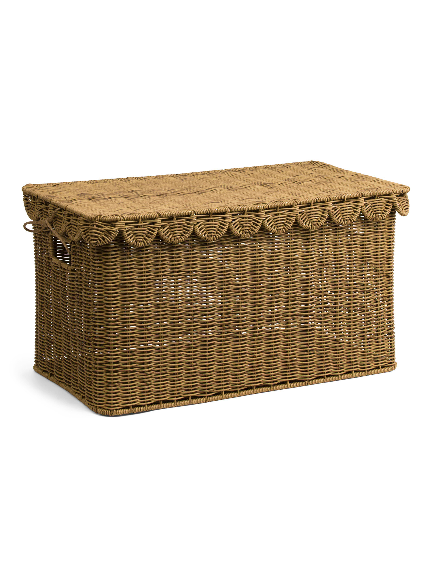 Large Resin Basket With Scalloped Rim | TJ Maxx