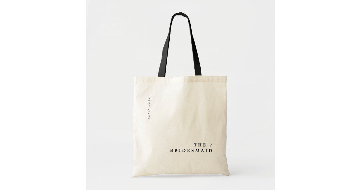 Minimal Modern Typography Wedding Bridesmaid Gift Tote Bag | Zazzle.com | Zazzle
