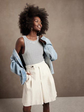 Petite Fitted Ribbed Tank | Banana Republic (US)