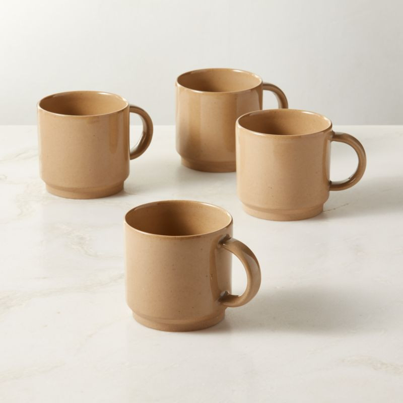 Darra Natural Recycled Stoneware Mugs, Set of 4 | CB2 | CB2
