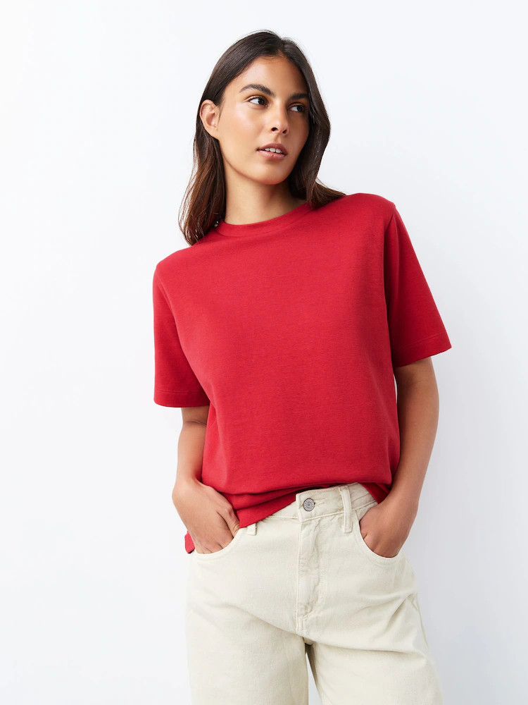 Red Heavyweight Short Sleeve Crew Neck T-Shirt | Next EU