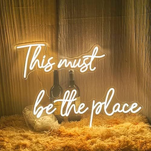 This Must Be The Place Neon Sign for Wall Décor, (Large) Neon Lights Signs for Weddings, Bar, Office | Amazon (US)
