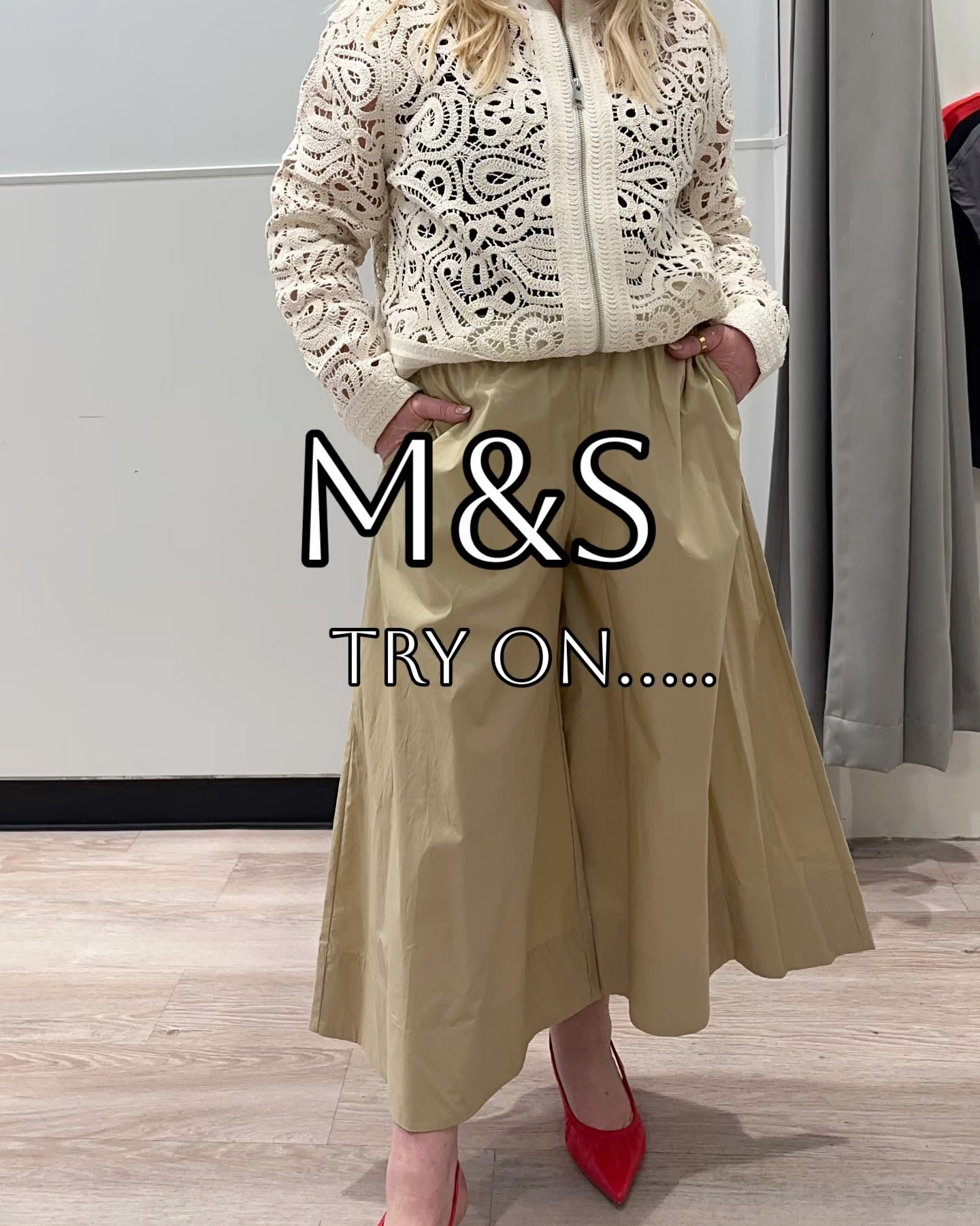 Try on at M&S 
Loving the cropped palazzo trousers, pure cotton with elasticated waistband for total comfort.
Can’t seem to find the crochet jacket online and this was in store only last week, but I’ve tagged some similar ones 

#LTKspring #LTKuk #LTKeurope