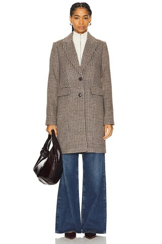 Merav Coat in Chocolate Brown Multi | Revolve Clothing (Global)