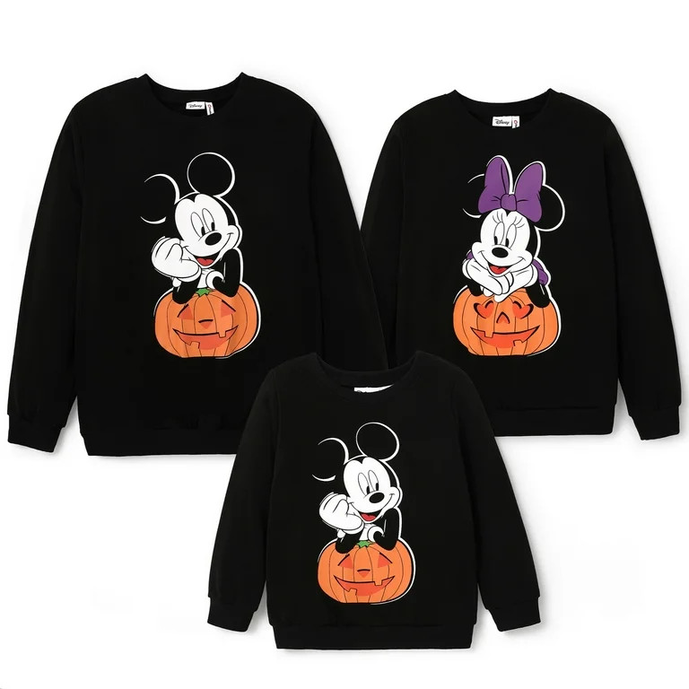 Disney Mickey Mouse Boys Graphic Sweatshirts Halloween Pumpkin Family Matching Outfits Pullover T... | Walmart (US)