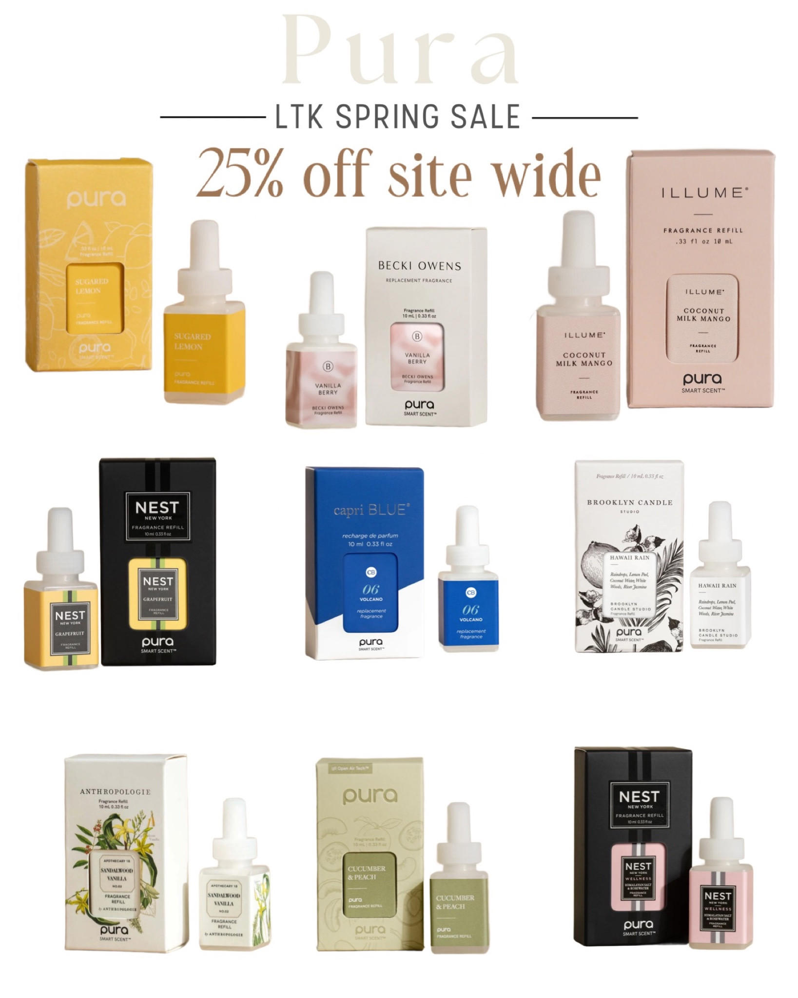 Pura is part of the LTK SPRING SALE!!  They have lots of new spring scents!! This is the best home fragrance ever!! I love mine! 25% off site wide!! 

#LTKhome #LTKSpringSale #LTKsalealert