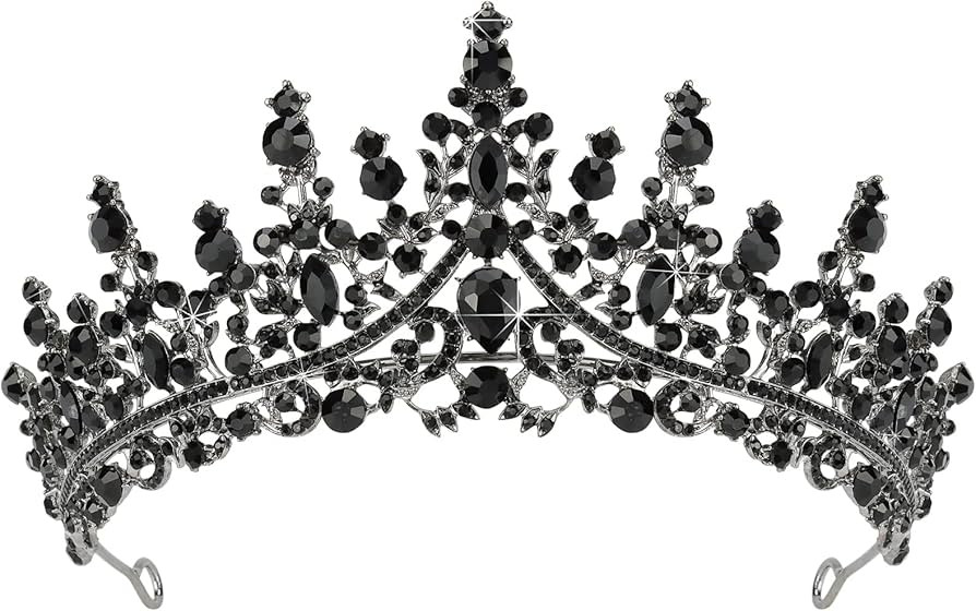 TOBATOBA Black Tiaras for Women, Black Crystal Crowns for Women, Gothic Crown Halloween Tiara Cro... | Amazon (US)