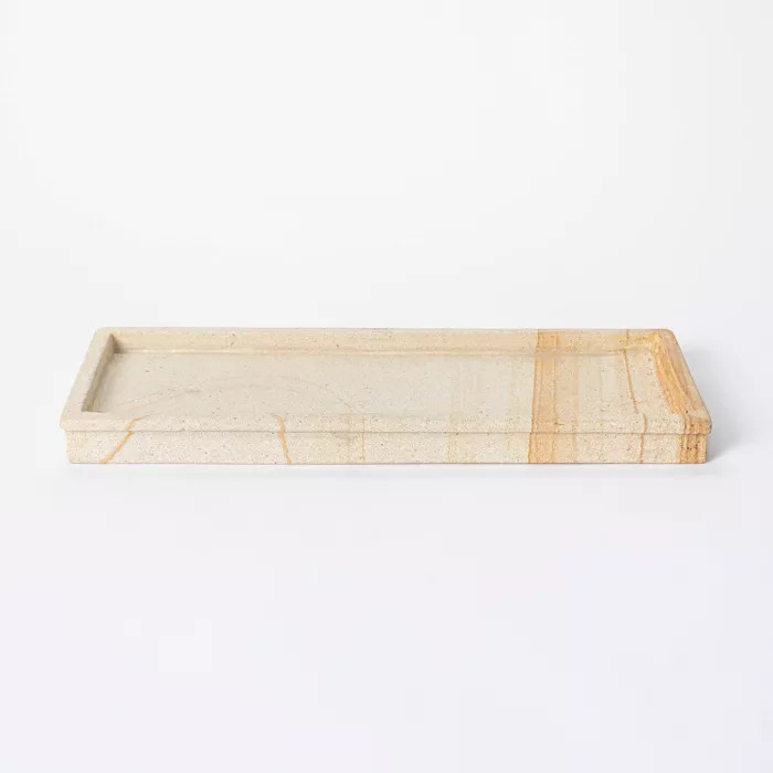 16" Decorative Wood Stone Tray Natural - Threshold™ designed with Studio McGee | Target