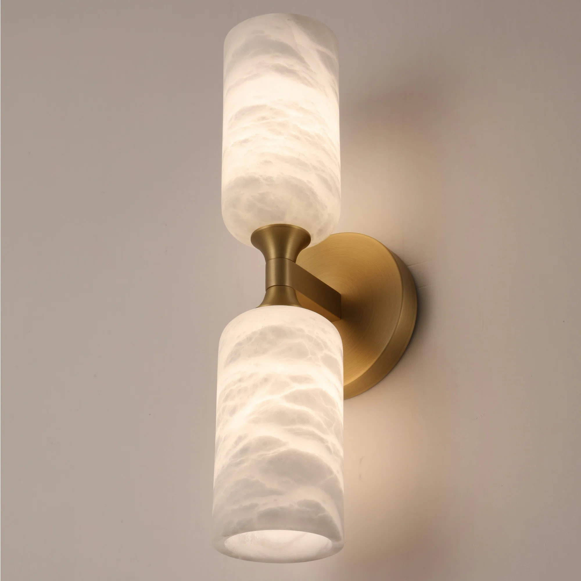 1-Light Solid Brass LED Wall Mounted Sconce With Alabaster Shade(Bulbs Included) | Wayfair North America