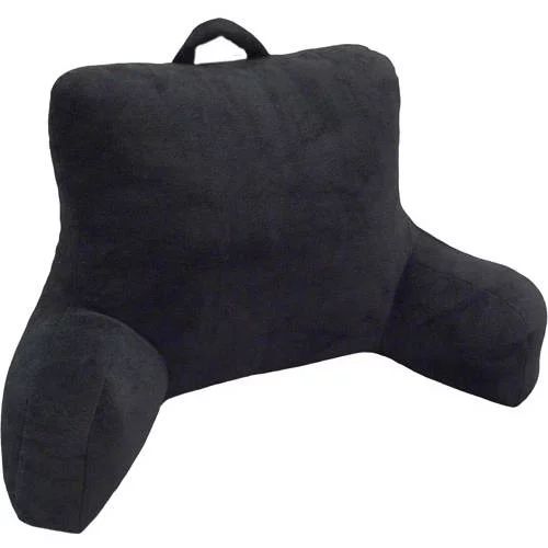 Mainstays Micro Mink Plush Backrest Lounger Pillow, Rich Black | Walmart (US)