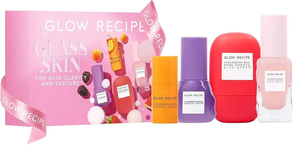 Glow Recipe Glass Skin Hydration Travel Size Korean Skincare Set - Includes Mini Cloudberry Facia... | Amazon (US)