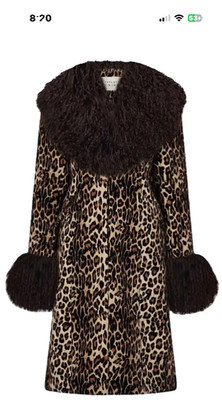 Charlotte Simone leopard dark brown coat xs | eBay US