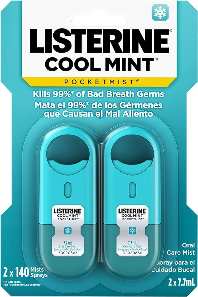 Listerine Pocketmist Cool Mint Oral Care Mist to Get Rid of Bad Breath, 2 Pack | Amazon (US)