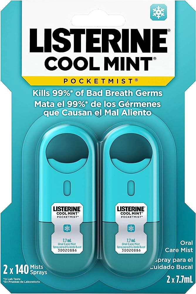 Listerine Pocketmist Cool Mint Oral Care Mist to Get Rid of Bad Breath, 2 Pack | Amazon (US)