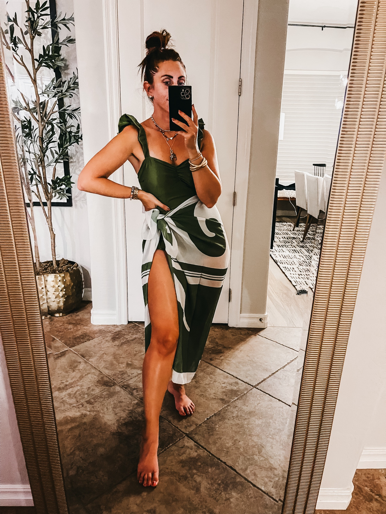 One piece ruffled swimsuit + sarong set 💚 sized up one to a medium 

Vacation style, swim style, beach style, vacation outfit 

#LTKSwim #LTKFindsUnder50 #LTKStyleTip