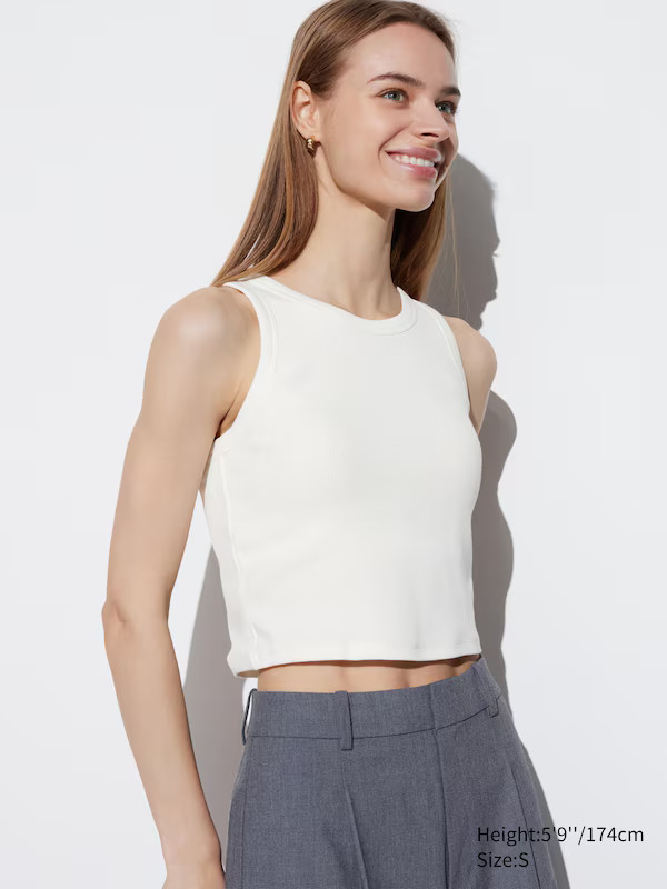 Ribbed Cropped Sleeveless Bra Top | UNIQLO (US)
