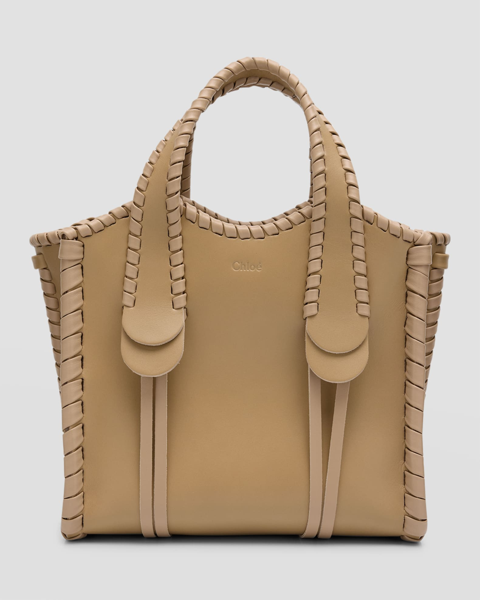 Chloe Monty Whipstitched Leather Top-Handle Bag | Neiman Marcus