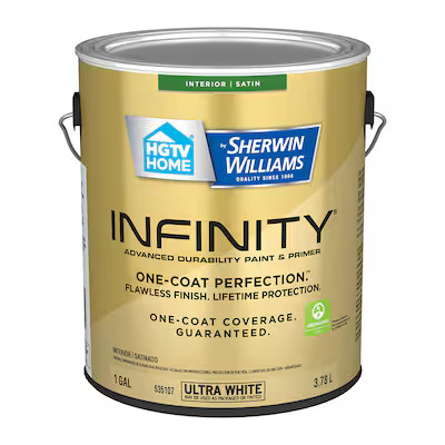 HGTV HOME by Sherwin-Williams Infinity Satin Ultra White Tintable Interior Paint (1-Gallon) Lowes... | Lowe's