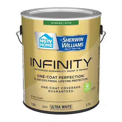HGTV HOME by Sherwin-Williams Infinity Satin Ultra White Tintable Interior Paint (1-Gallon) Lowes... | Lowe's
