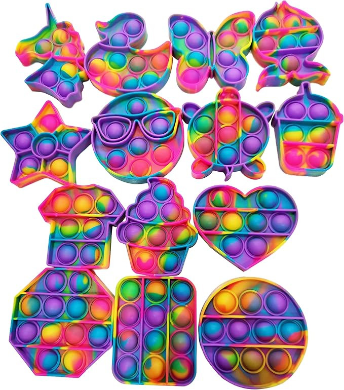 14 Pcs Poppers Fidget Toy,Mini Pop Fidget Its Toys Set,Sensory Fidget Toys Pack,Push Bubble Poppi... | Amazon (US)