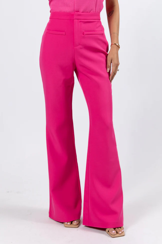 Beyond Romance Pink Flare Trousers | Pink Lily