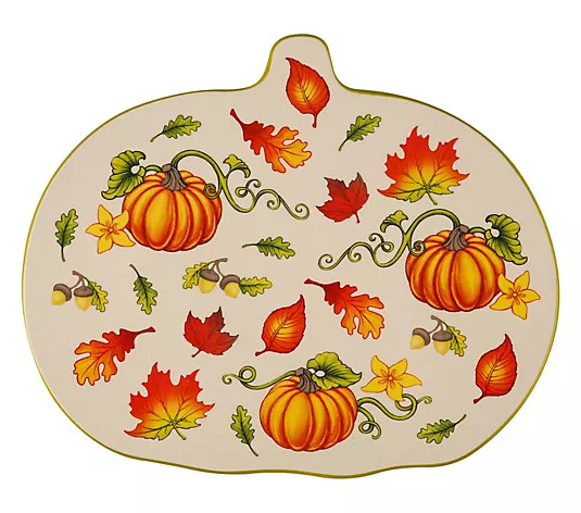 Temp-tations 14" Ceramic Pumpkin Lazy Susan | QVC