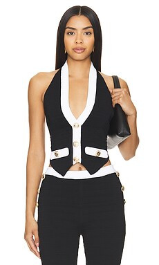retrofete Tinsley Vest in Black & White from Revolve.com | Revolve Clothing (Global)