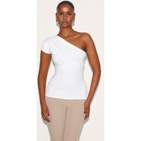 White One Shoulder Asymmetric Top | PrettyLittleThing US