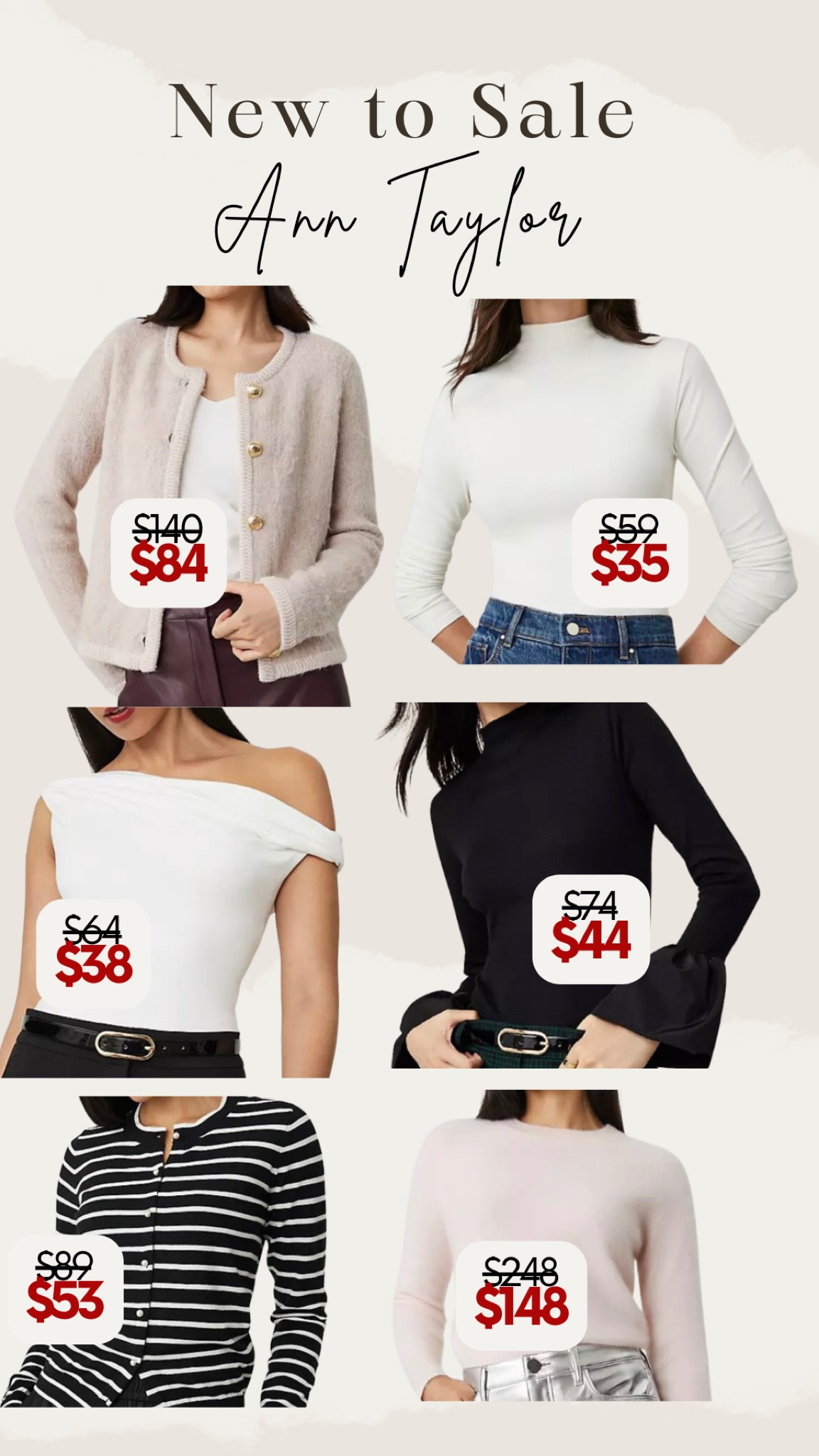 New to sale neutrals on Ann Taylor!

Workwear, office outfit, professional, sale, office sweater, tops

#LTKFindsUnder100 #LTKWorkwear #LTKFindsUnder50