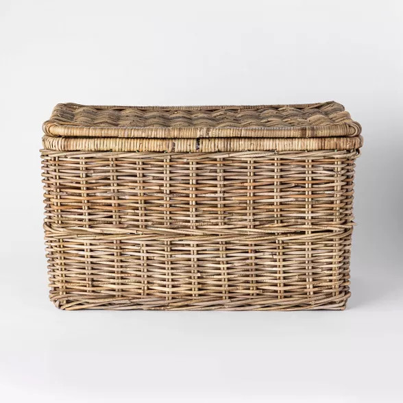 Lidded Kooboo Rattan Basket 17.5" x 17.5" - Threshold™ designed with Studio McGee | Target