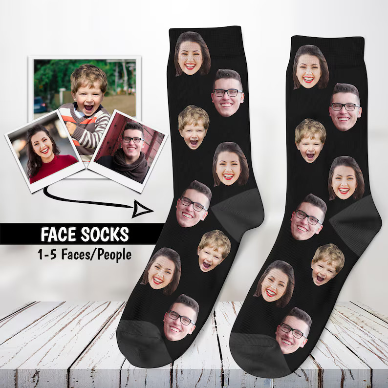 Custom Face Socks, Photo Personalized Socks, Faces On Socks, Picture Socks, Gift For Her, Girlfri... | Etsy (US)