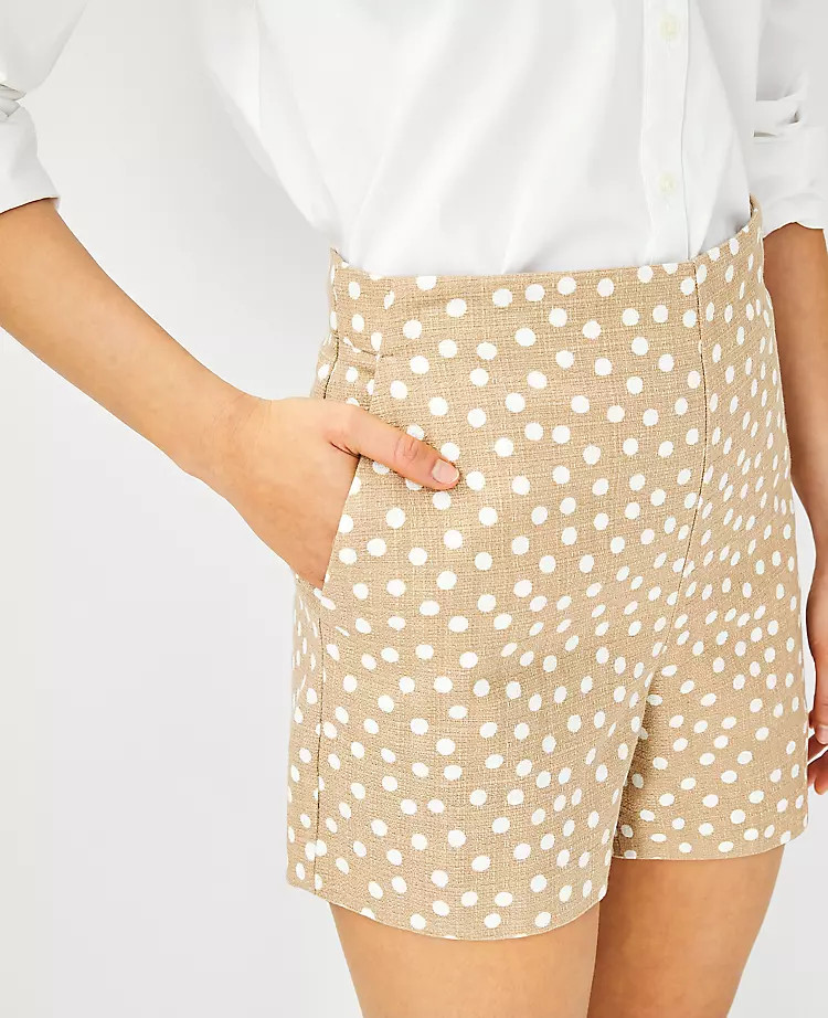 The Dot Print Side Zip Short | Ann Taylor | Ann Taylor (US)