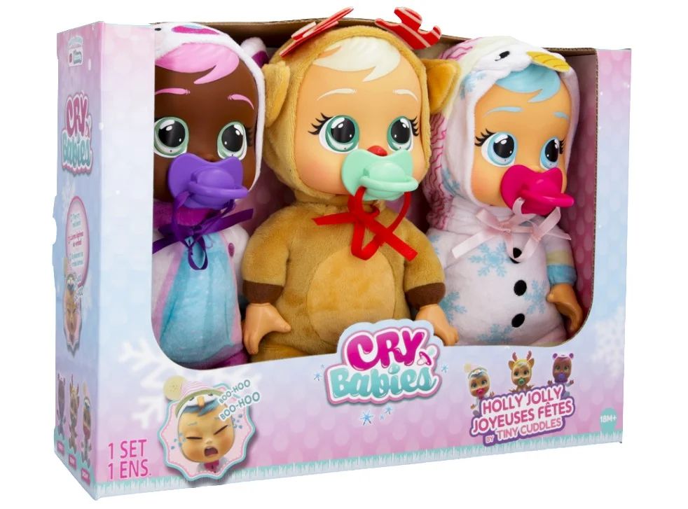 Cry Babies Tiny Cuddles Holly Jolly Edition 3pk 9-inch Baby Dolls. Ages 18+ Months | Walmart (US)