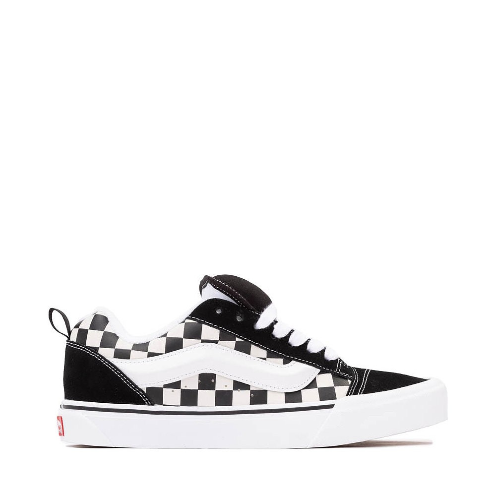 Vans Knu Skool Checkerboard Skate Shoe - Black / White | Journeys