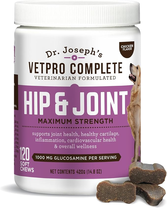Dr. Joseph's VetPro Complete Dog Hip & Joint Supplement for Arthritis Pain Relief – High-Streng... | Amazon (US)