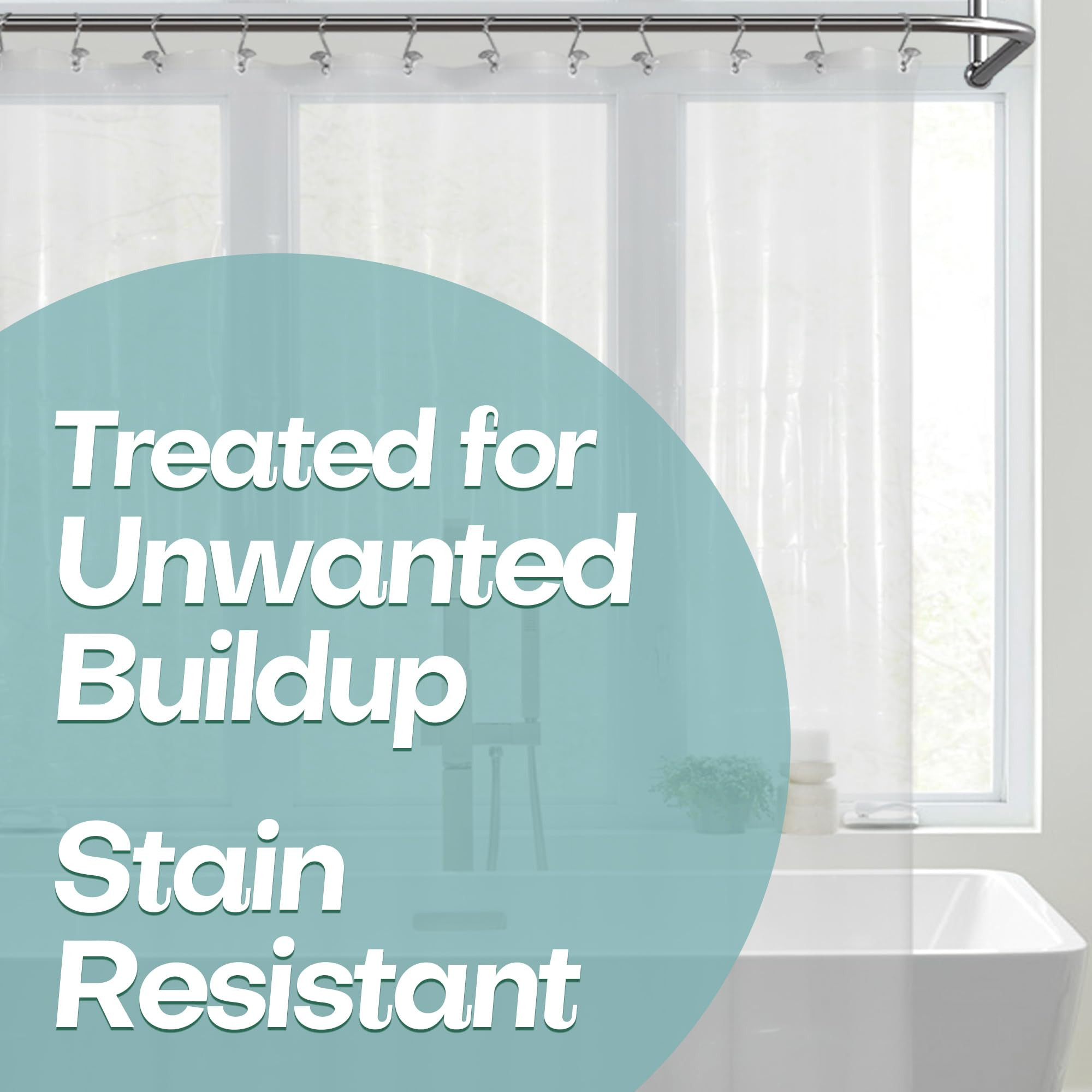 Mrs Awesome Extra Long Shower Curtain Liner with Magnets, 72x84 XL Clear PEVA Shower Liner, Long ... | Amazon (US)