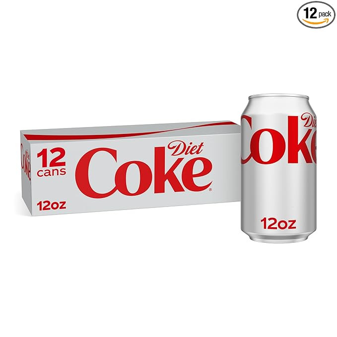 Diet Coke Soda Soft Drinks, 12 fl oz Fridge Pack Cans, 12 Pack - Cola Flavored Diet Soda Soft Dri... | Amazon (US)