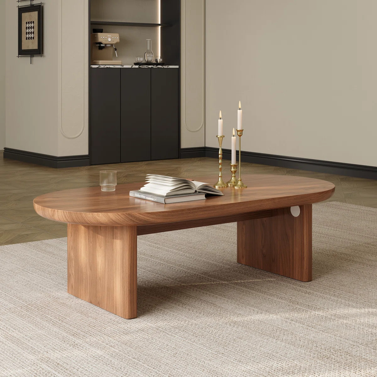 47.24"L x 23.62"W Oval Coffee Table Mid-Century Modern Living Room Coffee Table Wood Accent Table... | Wayfair North America