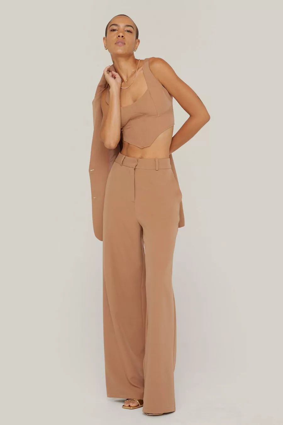 Tailored Pleat Front Wide Leg Suit Pants | Nasty Gal (US)