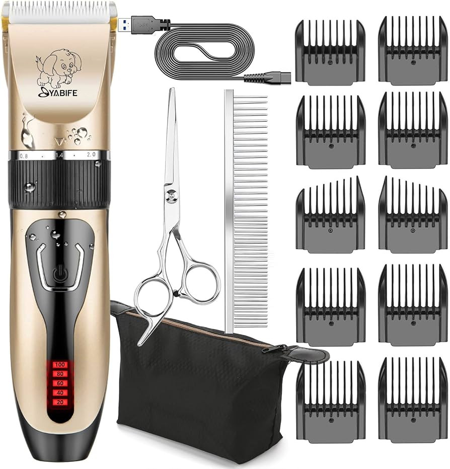 Dog Clippers, USB Rechargeable Cordless Dog Grooming Kit, Electric Pets Hair Trimmers Shaver Shea... | Amazon (US)