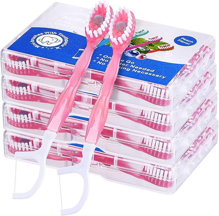 36 Pack Mini Disposable Toothbrushes – 5-in-1 Prepasted Travel Toothbrush with Toothpaste Floss... | Amazon (US)