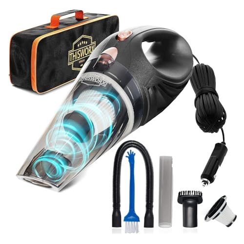 THISWORX Car Vacuum Cleaner - Portable, High Power, Handheld Vacuums w/ 3 Attachments, 16 Ft Cord... | Amazon (US)
