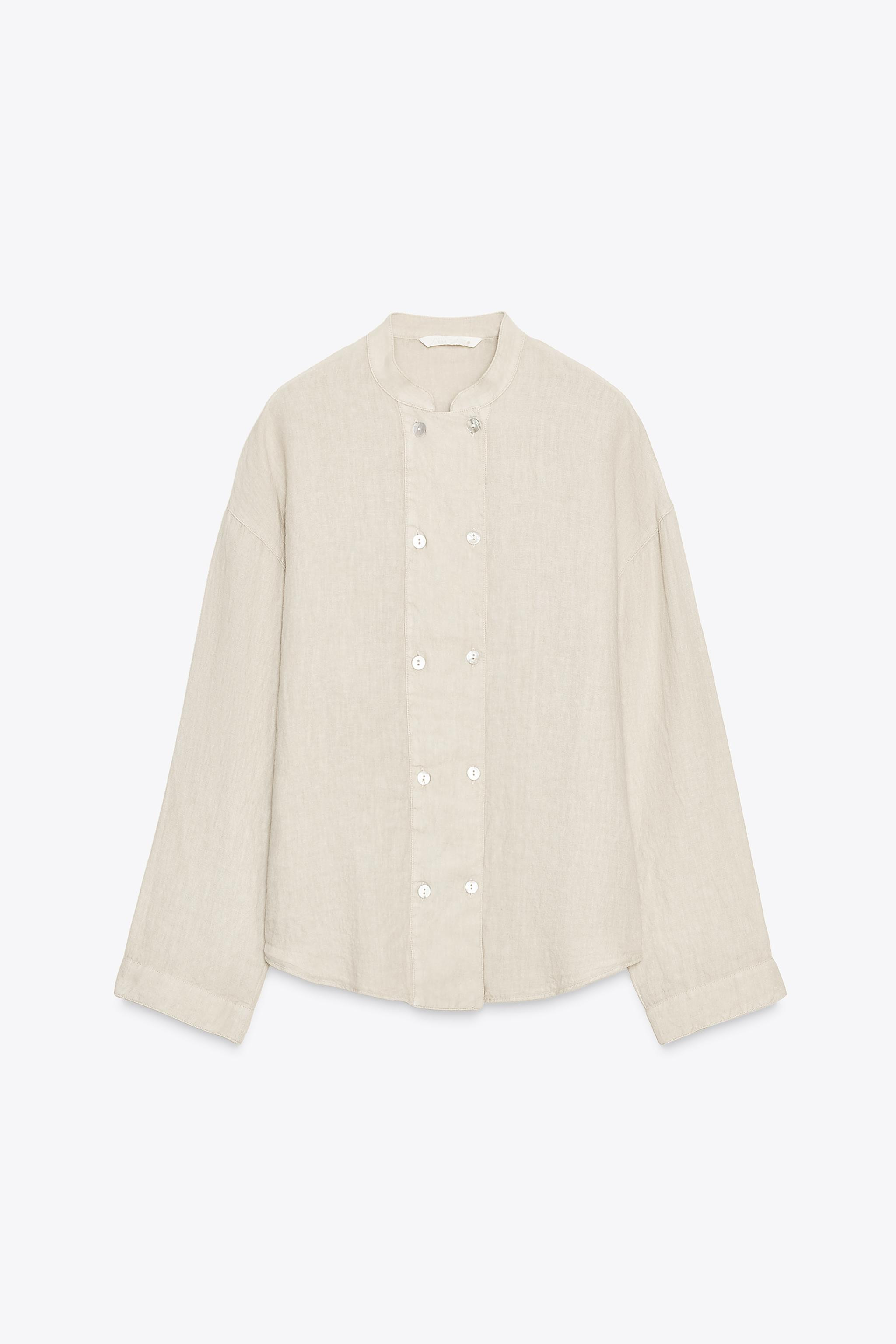 100% LINEN OVERSHIRT ZW COLLECTION | Zara US
